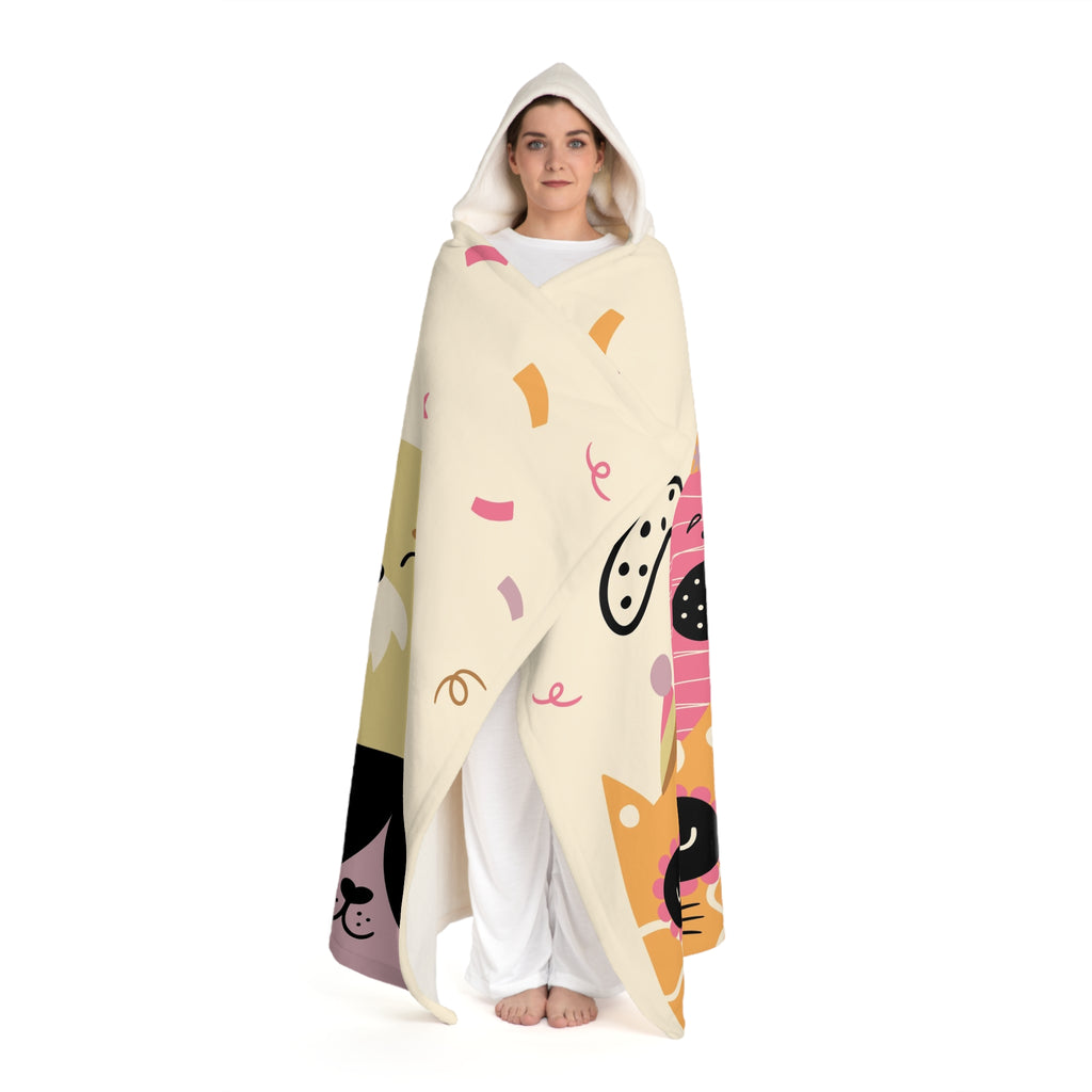 Hooded Sherpa Fleece Blanket