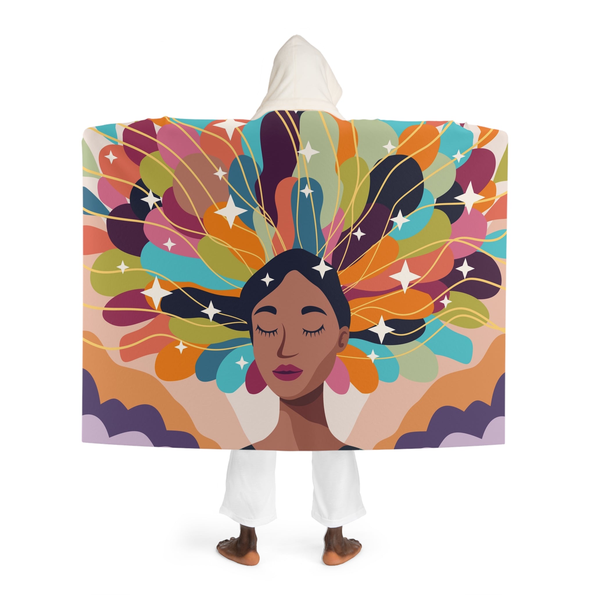 Hooded Sherpa Fleece Blanket
