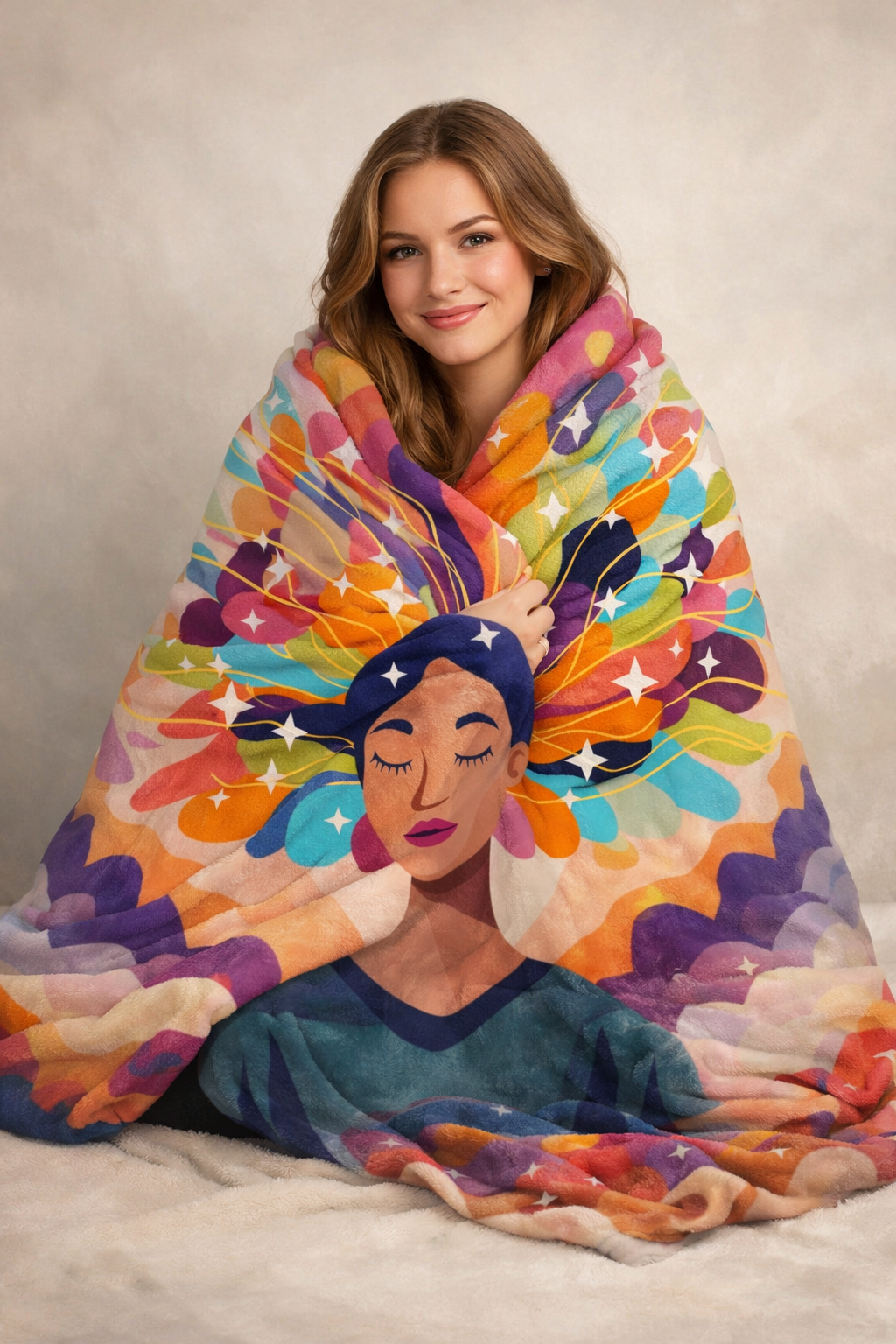 Rainbow woman  Sherpa Fleece Blanket