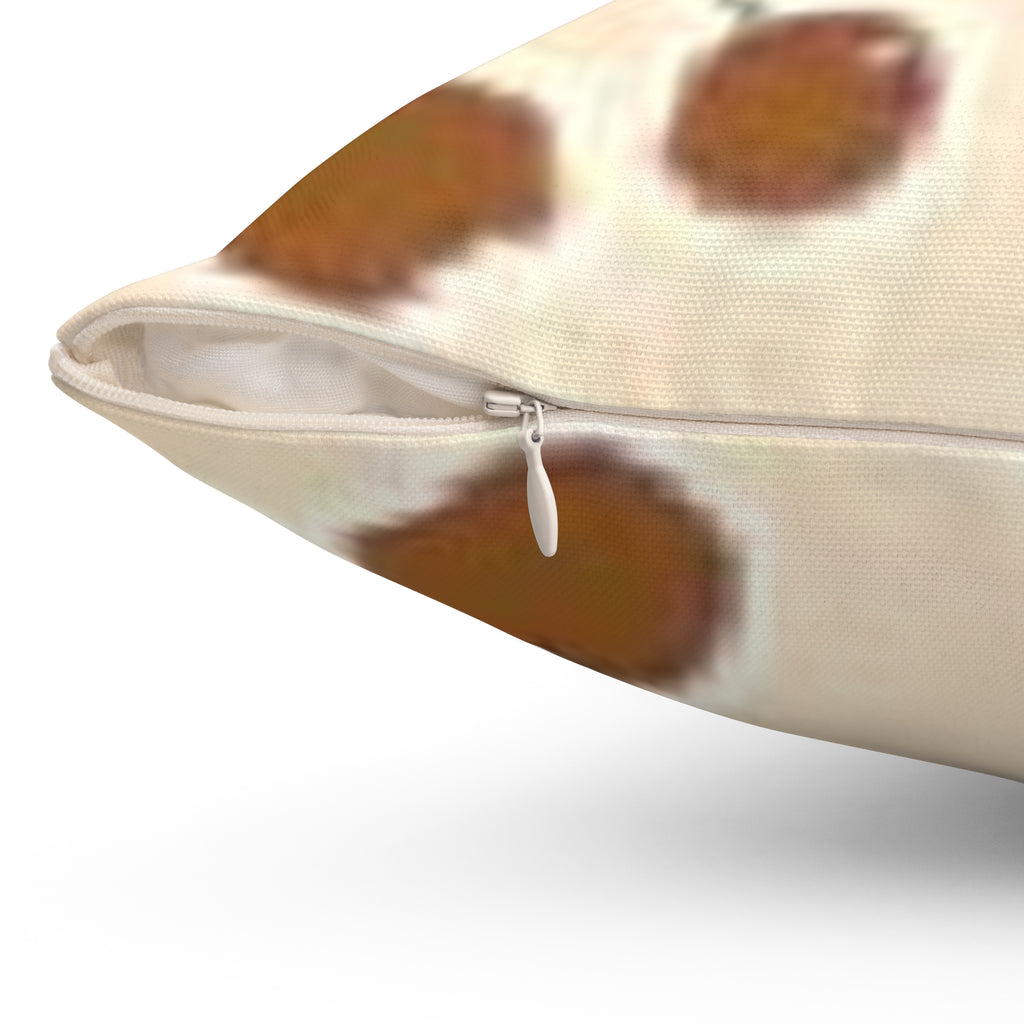 Retro Cherry Pattern Pillow — Beige Chic Decorative Throw Pillow