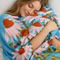 Big Flower love Sherpa Fleece Blanket