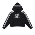 Contrast Side Stripe Cropped Hoodie