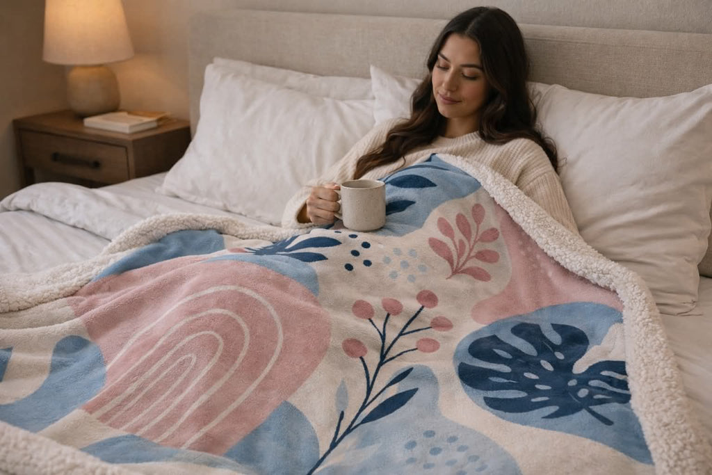 Botanical Sherpa Fleece Blanket