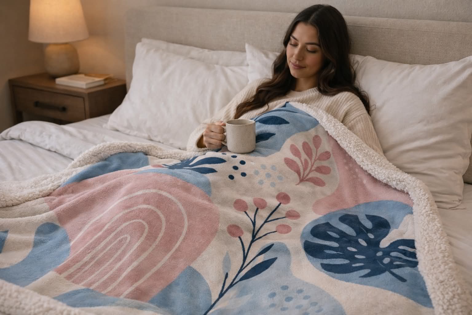 Botanical Sherpa Fleece Blanket