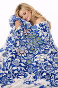 Blue floral Sherpa Fleece Blanket