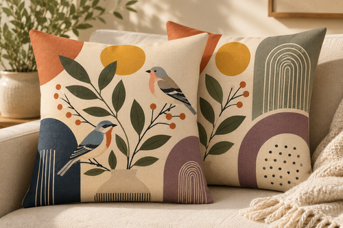 $150 Get two pillow plus one woven throw matching design
